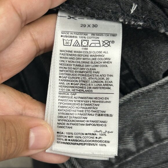 Gap Jeans Mens 28x28” Faded Black Baggy Fit Denim Y2K Skater Grunge Pants - Picture 11 of 14